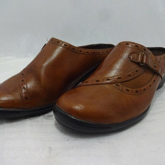 𝅺wear Ever Briana Womens Size 8.5 Brown Slip On Cushioned Designer Clog Shoes - Picture 2 of 7